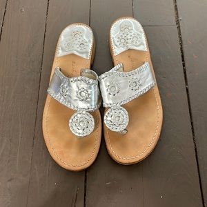 Womens Jack Roger Silver Sandals Size 8